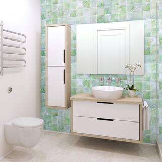 Dundee Deco 3D Falkirk Retro 101000 in. x 38 in. x 19 in. All Shades of Green Faux Pearl Squares PVC Wall Panel TP10009505