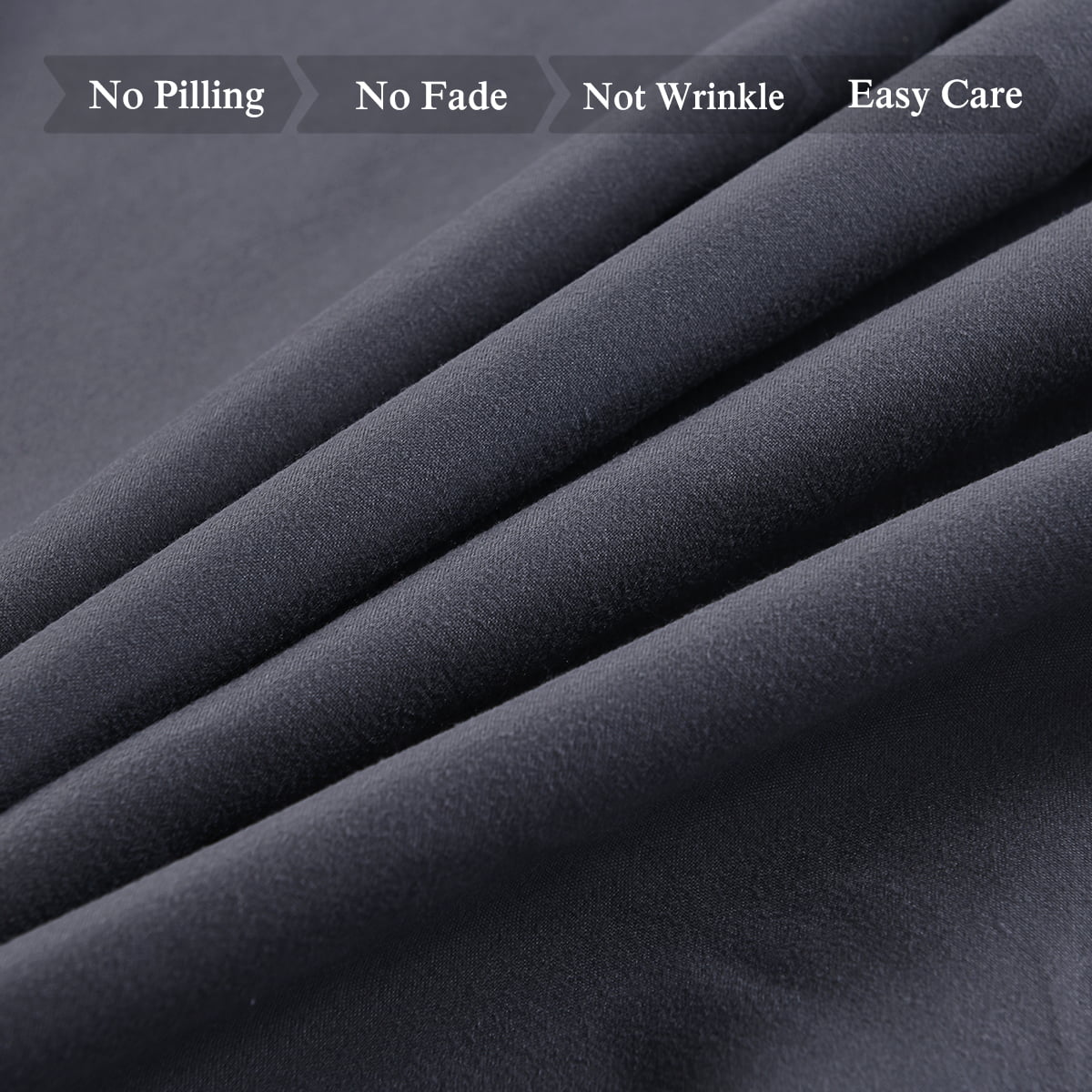 JML 4 Piece Bed Sheet Set Queen， Dark Grey， Soft Microfiber Bed Sheet， Wrinkle， Fade Resistant