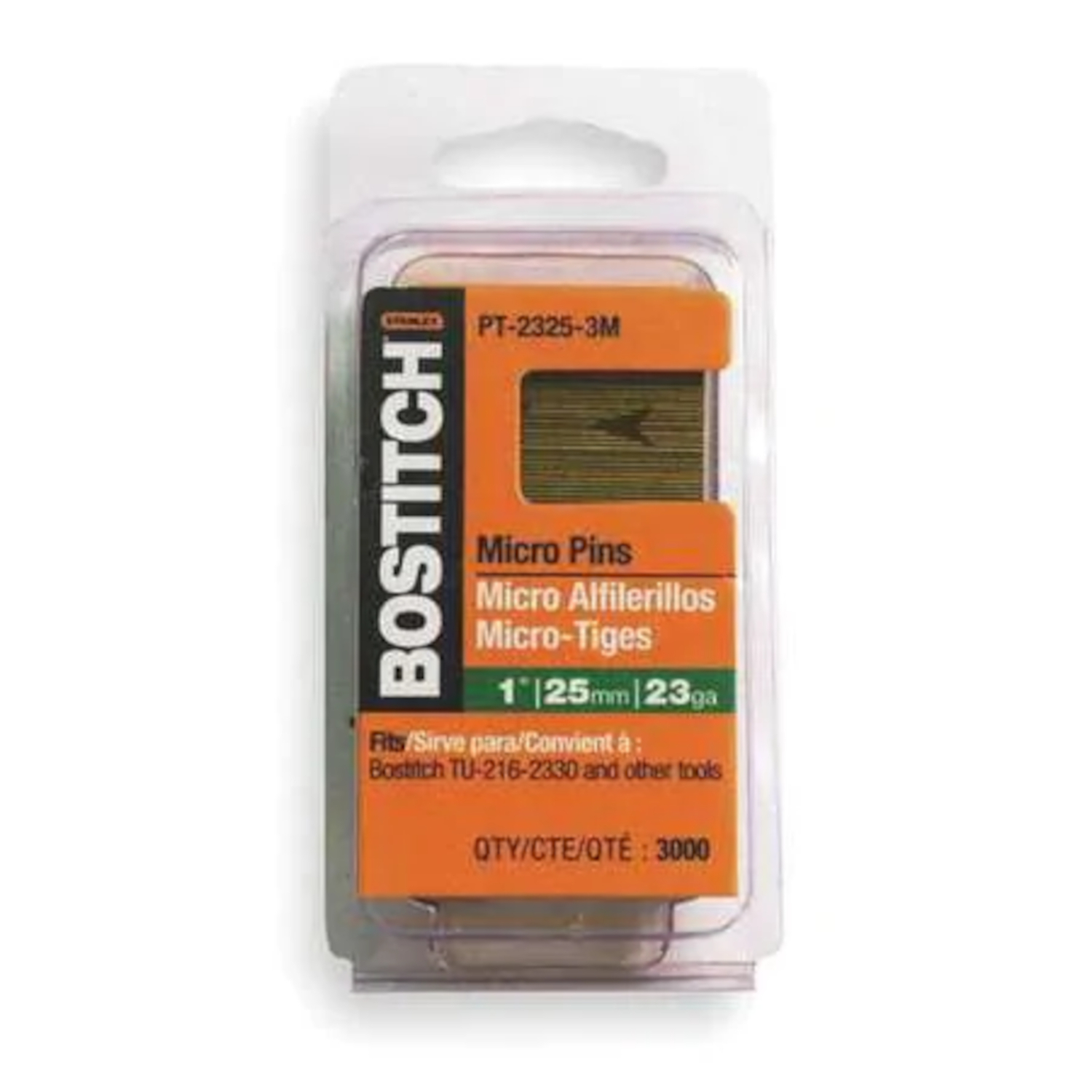 Bostitch 1-3/16 in. 23 Ga. Paper Strip Coated Pin Nails 3，000 pk