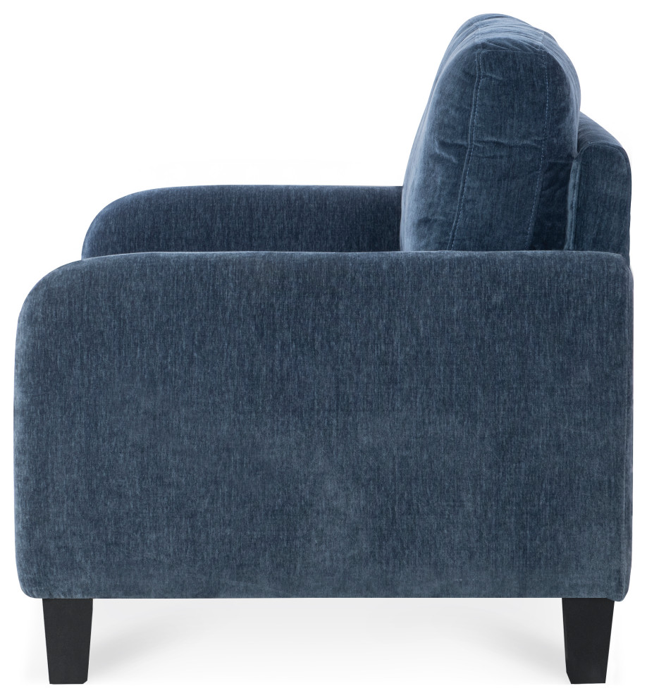 Everly Blue Velvet Loveseat   Transitional   Loveseats   by Legacy Classic  Houzz