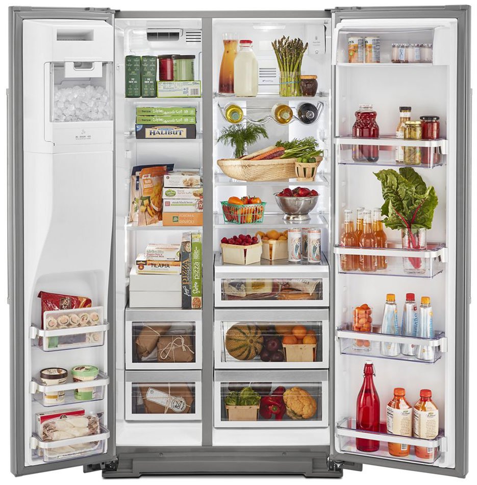 KitchenAid ADA 19.9 Cu. Ft. PrintShield Stainless Steel Counter-Depth Side-By-Side Refrigerator With Exterior Ice And Water Dispenser