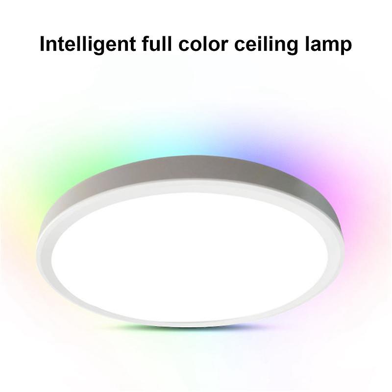 12 Inch 28w Rgb+3cct Led Ceiling Light 85v-265v 3000k/4000k/6500k Three-tone Light Bedroom Study Ba