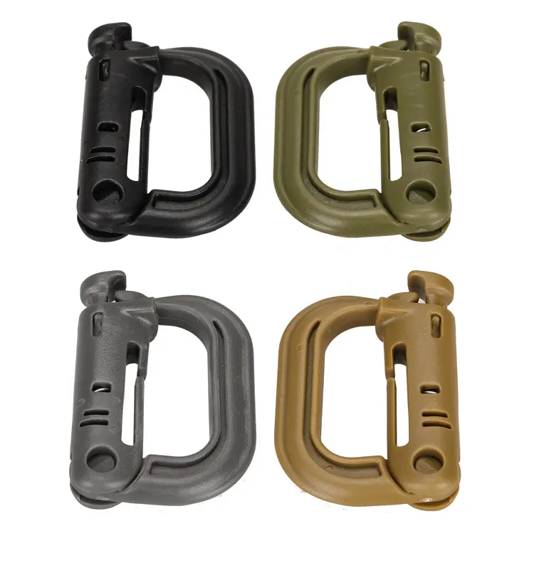 D Ring Lock Plastic Clip Snap Buckle Outdoor Camping Hiking Tactical