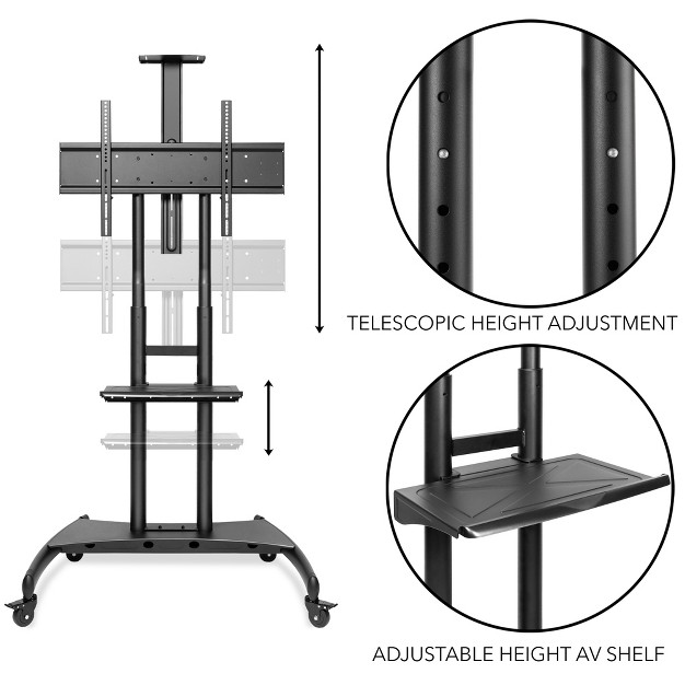 80 quot Plasma Screen Led Lcd Oled Curved Tv x27 s Universal Mount With Wheels