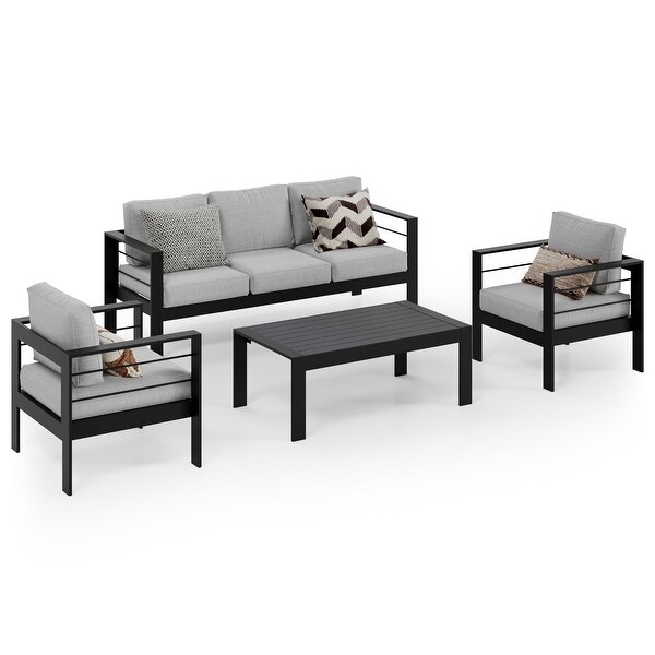 Royalcraft 4 Piece Aluminum Outdoor Patio Furniture Set