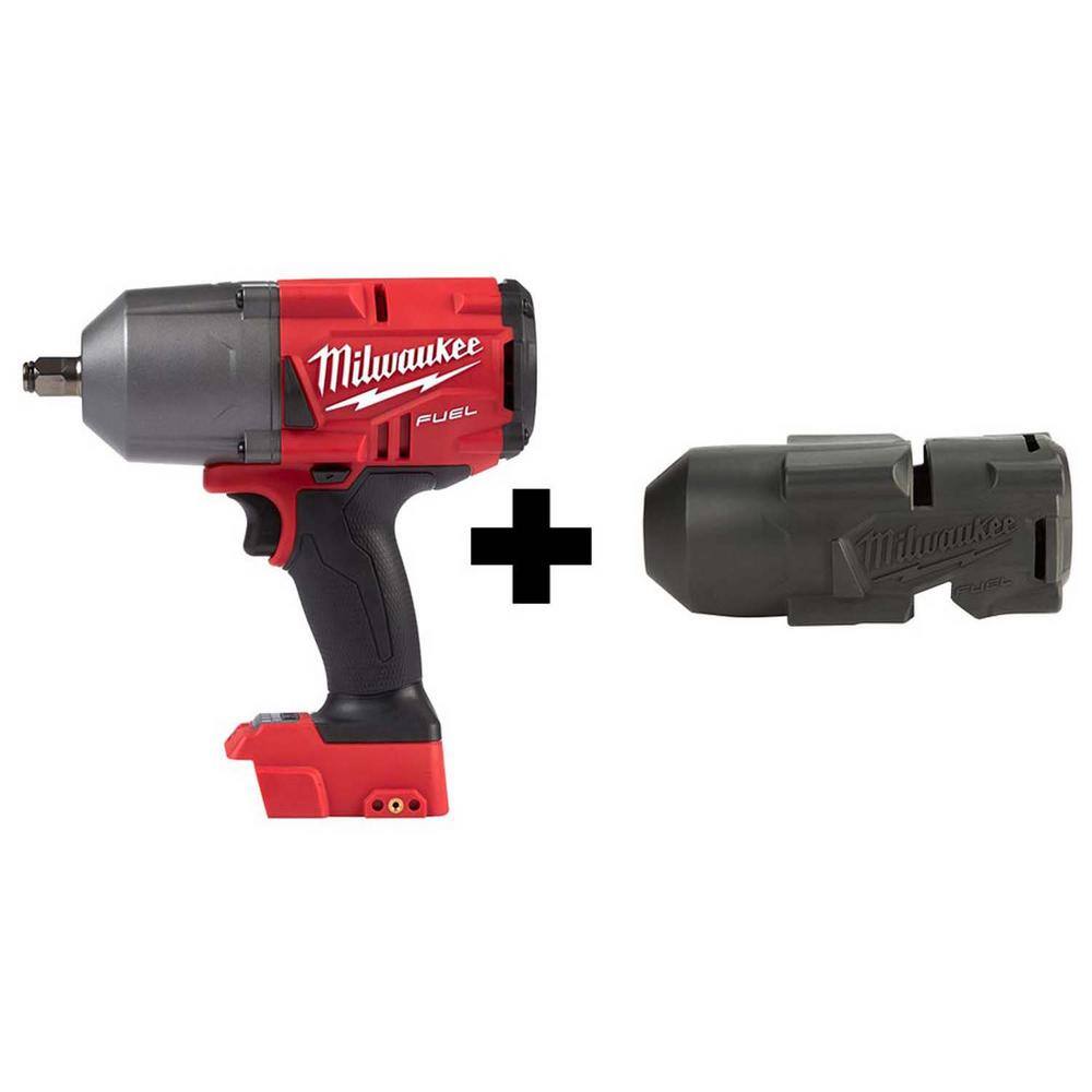 MW M18 FUEL 18V Lithium-Ion Brushless Cordless 12 in. Impact Wrench with Friction Ring With Protective Boot 2767-20-49-16-2767