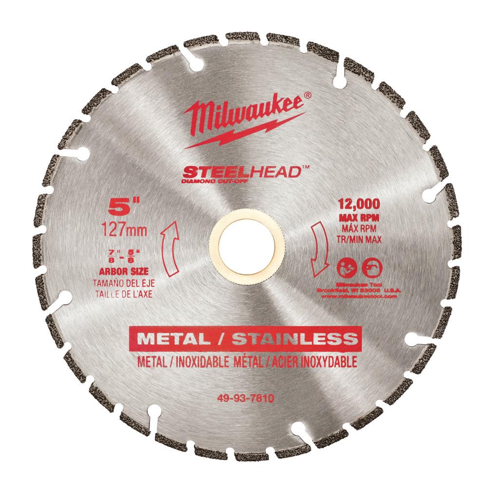 Milwaukee 5 In. STEELHEAD Diamond Cut-Off Blade 49-93-7810 from Milwaukee