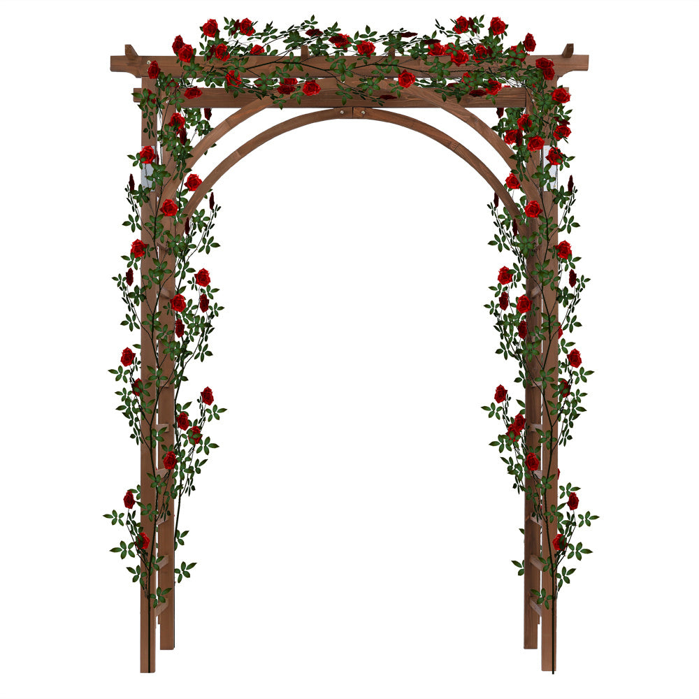 7FT Beautiful And Practical Garden Arch Dark Brown YJ