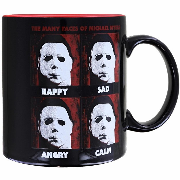 Silver Buffalo Halloween Many Faces Of Michael Myers Ceramic Mug Holds 20 Ounces