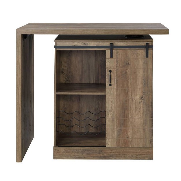 Quillon Console Table Rustic Oak Finish Acme Furniture