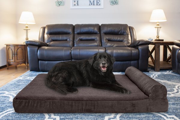 FurHaven Chaise Lounge Memory Top Cat and Dog Bed w/Removable Cover