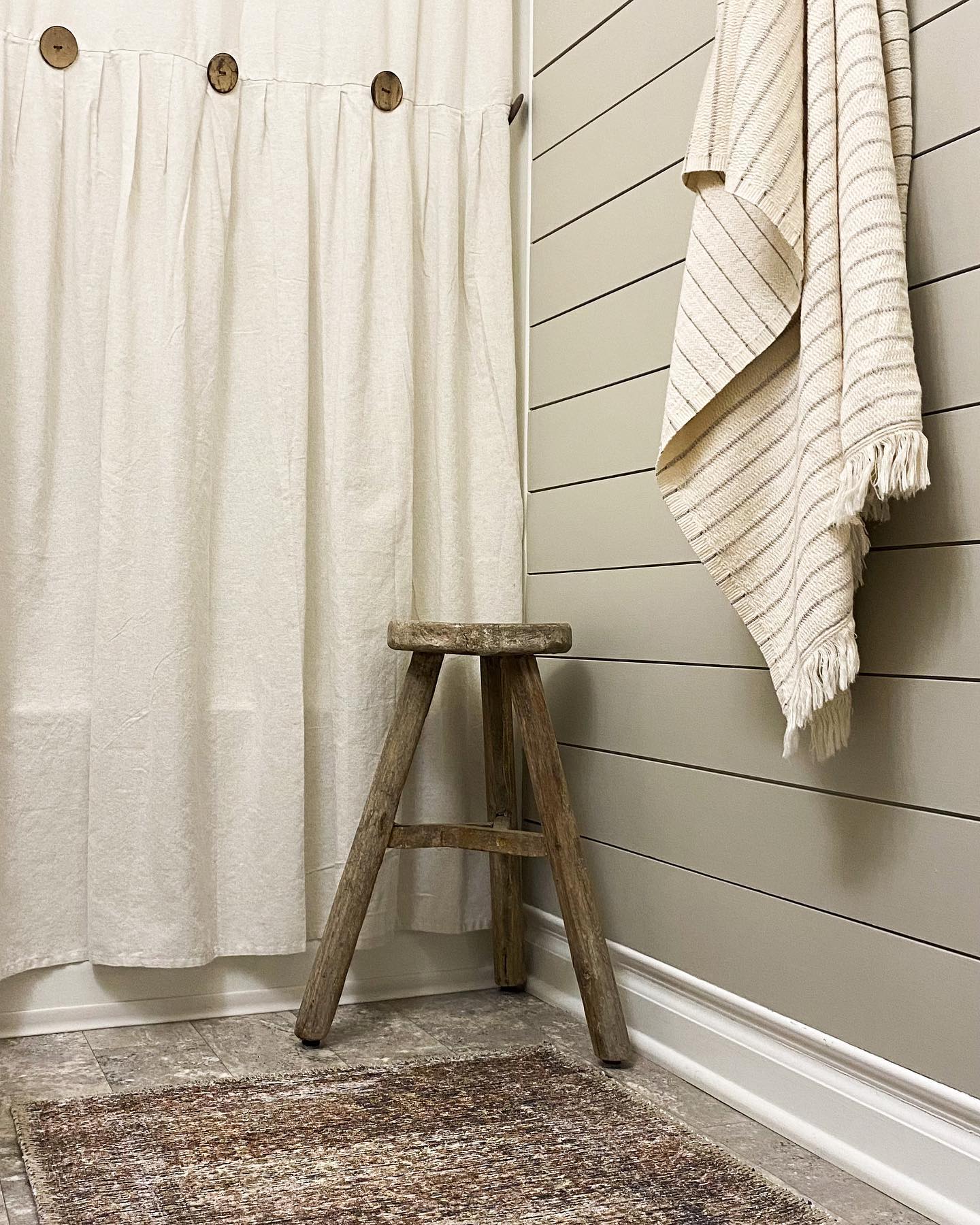 Linen Button Shower Curtain