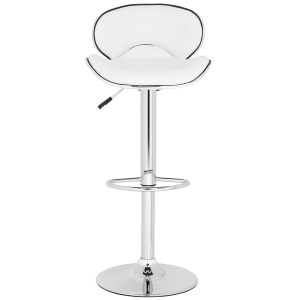 SAFAVIEH Shambi White Adjustable 24-30-inch Swivel Bar Stool - 17.9