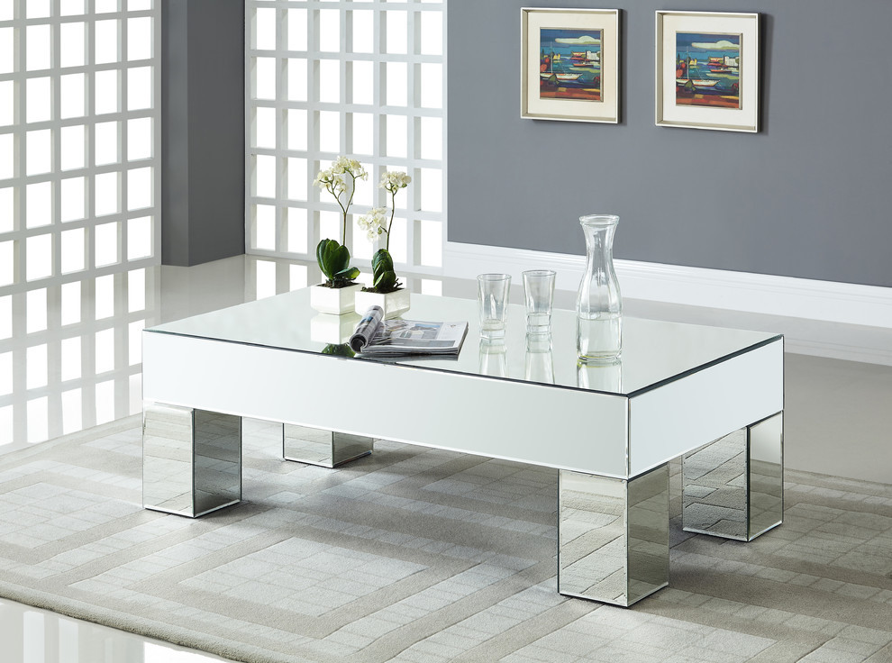 Lainy Mirrored Coffee Table   Contemporary   Coffee Tables   by HedgeApple  Houzz