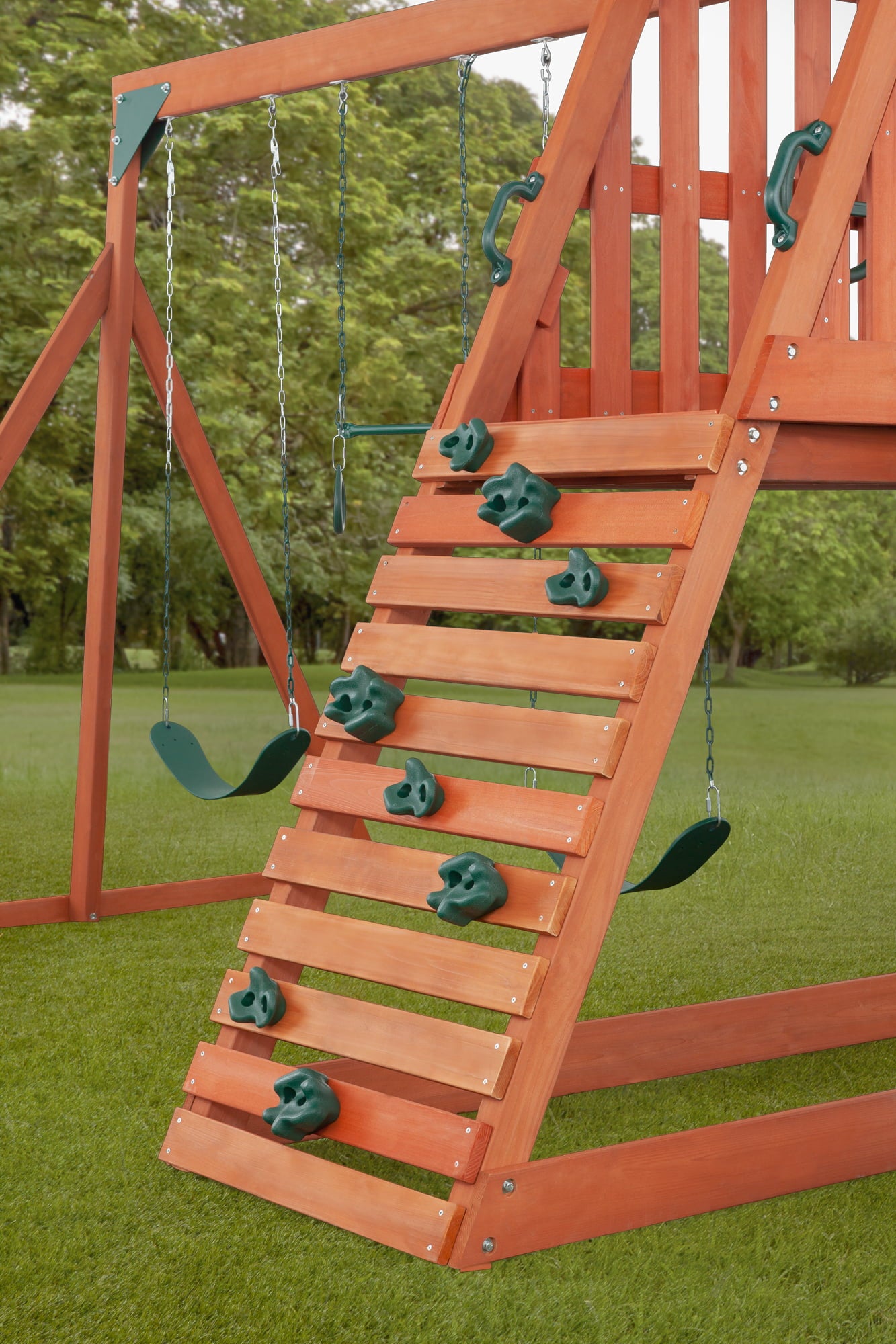 Cedar Chalet Wooden Swingset