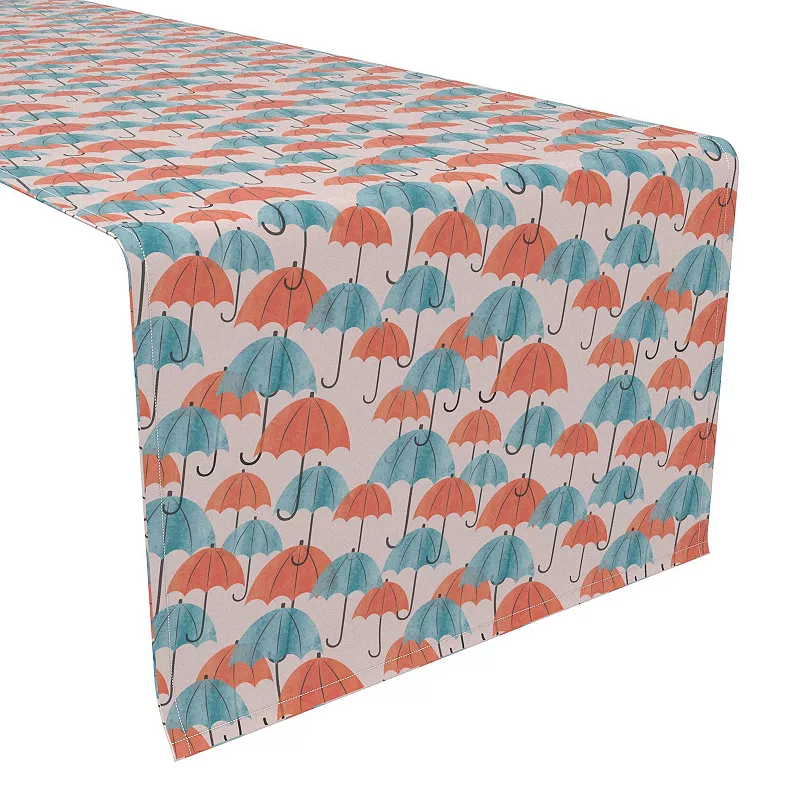 Table Runner， 100% Polyester， 12x72， Umbrellas Up