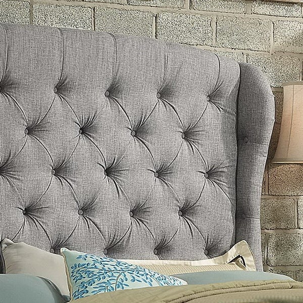 Moser Bay Furniture Feliciti Tufted with Wings Upholstery Headboard， Queen Size， Grey - - 10586561