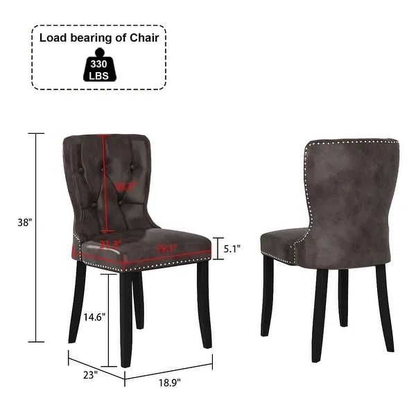 PU Leather Dining Chair Set of 2 Upholstered Modern Dining Room Chair