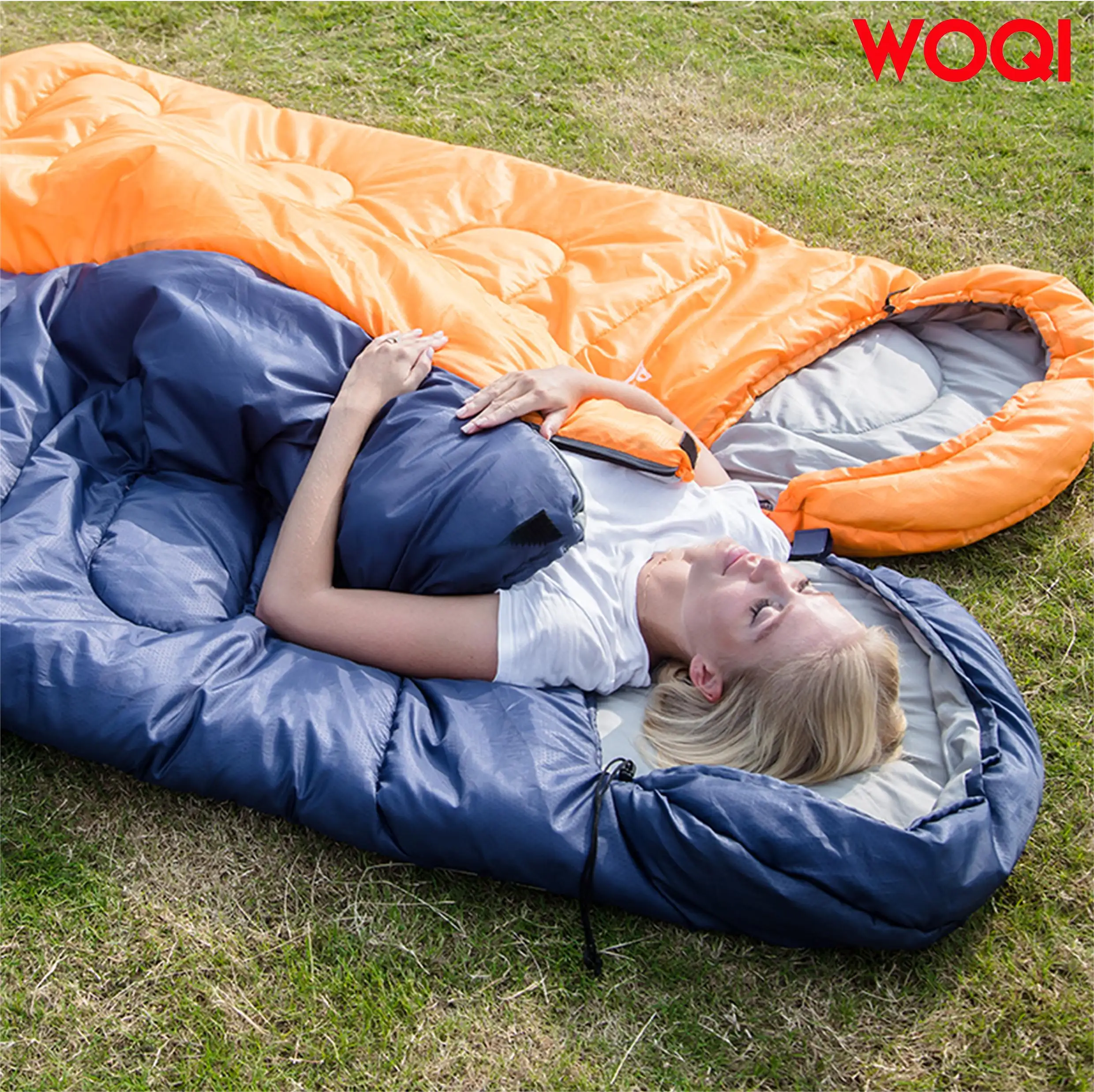 WOQI Self warming Heated Thermal Bivvy Survival Double Compression Sleeping Bag with 2 pillows