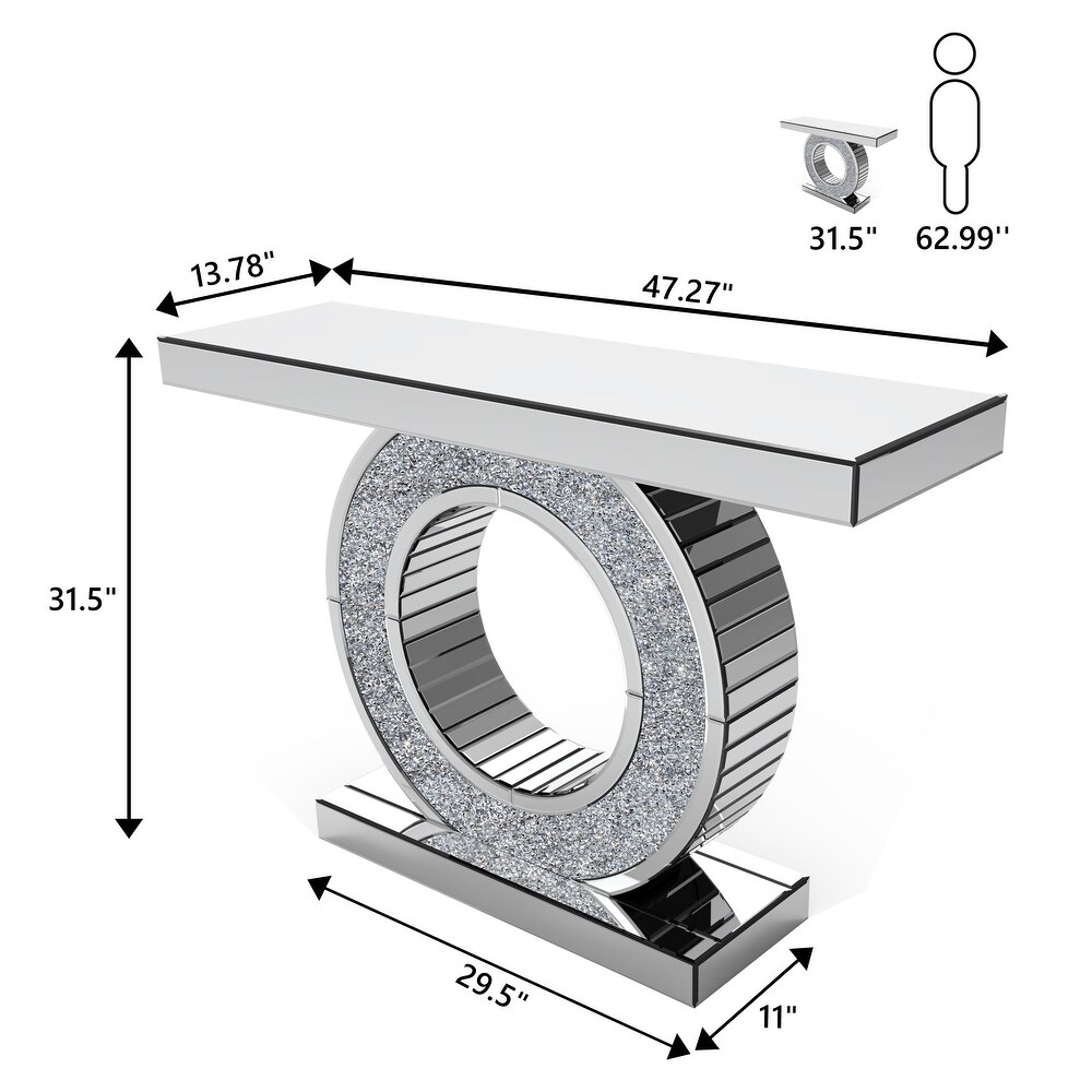 Glam Entry Console Table Mirror Accent Table