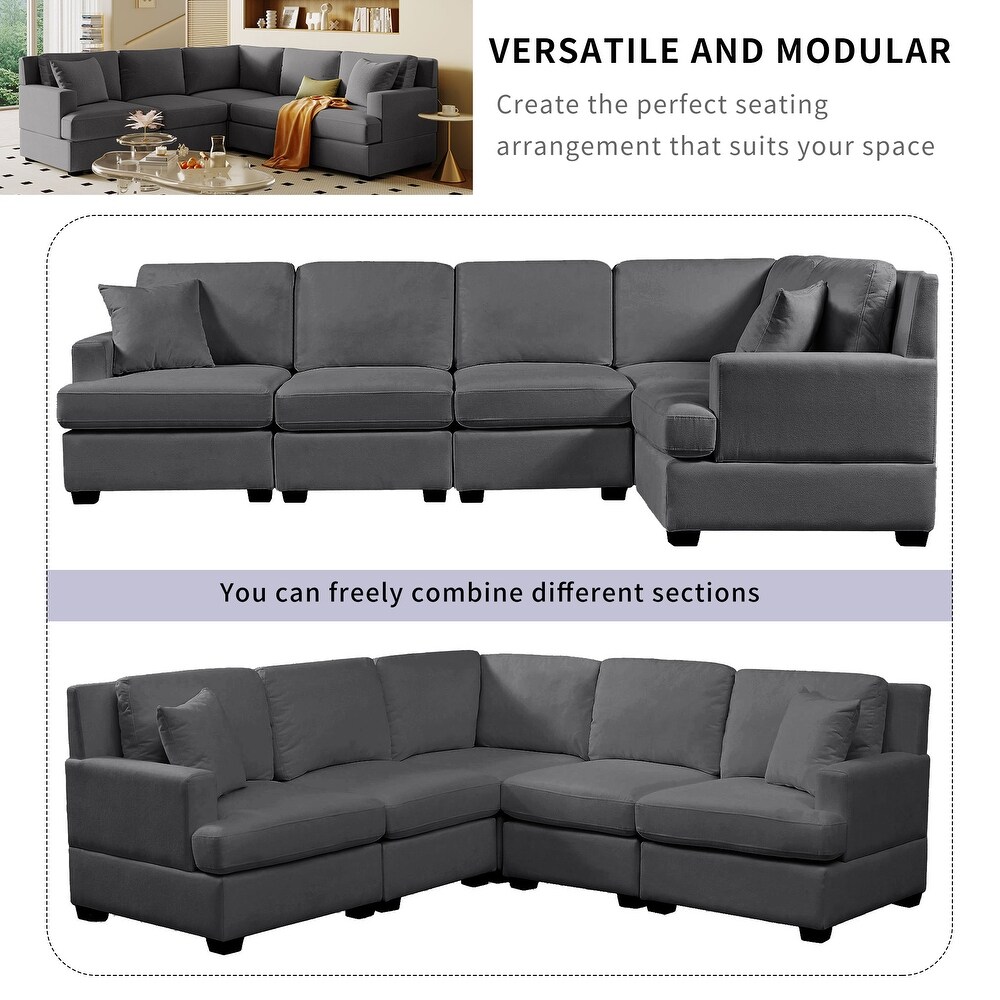 Modern Sectional Modular Sofa with Solid Frame