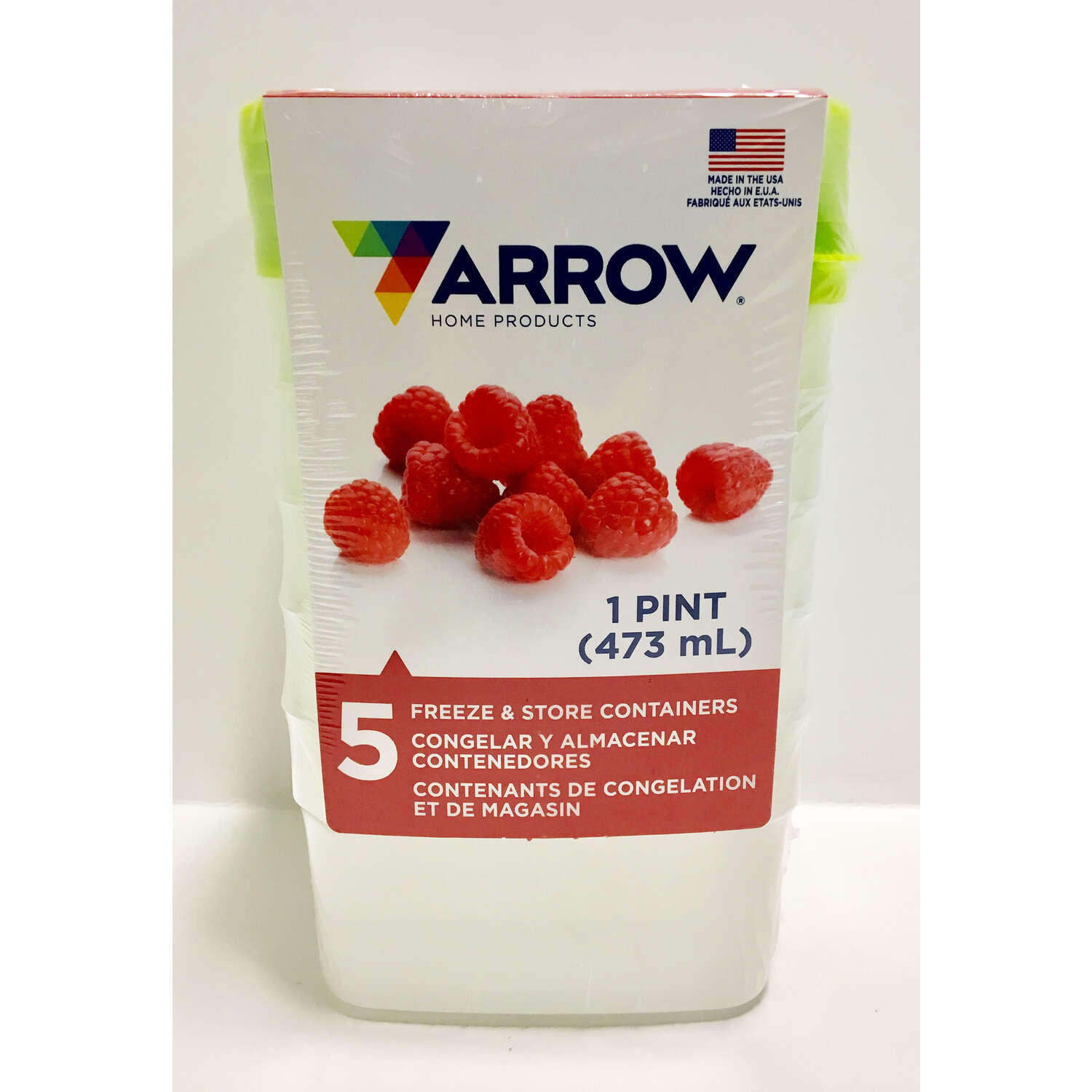 Arrow Home Products 1 pt White Food Storage Container Set 5 pk