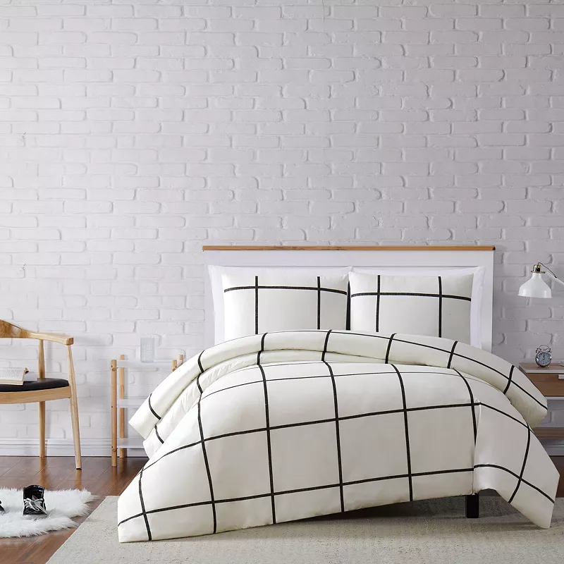 Truly Soft Kurt Windowpane Duvet Cover Set