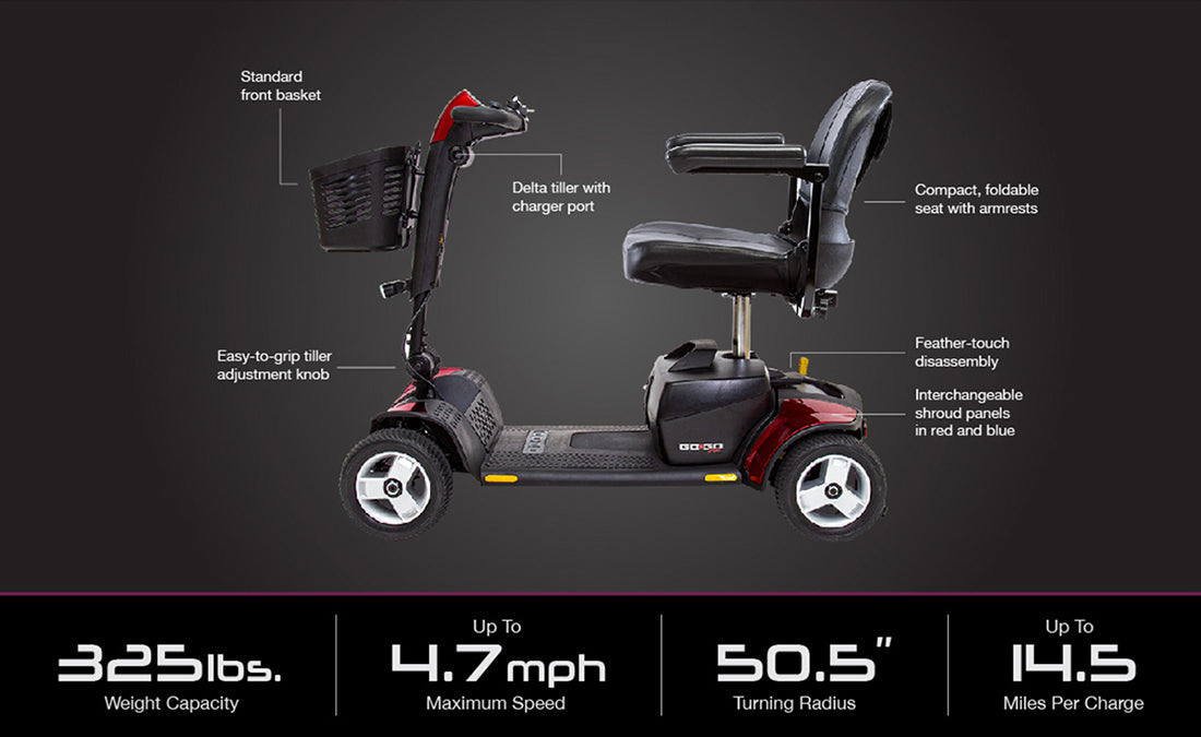 Pride Go-Go Sport 4-Wheel Scooter with Available Extended Warranty