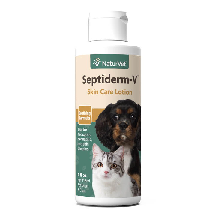 NaturVet SeptidermV Skin Care Lotion for Dogs and Cats， 16 oz