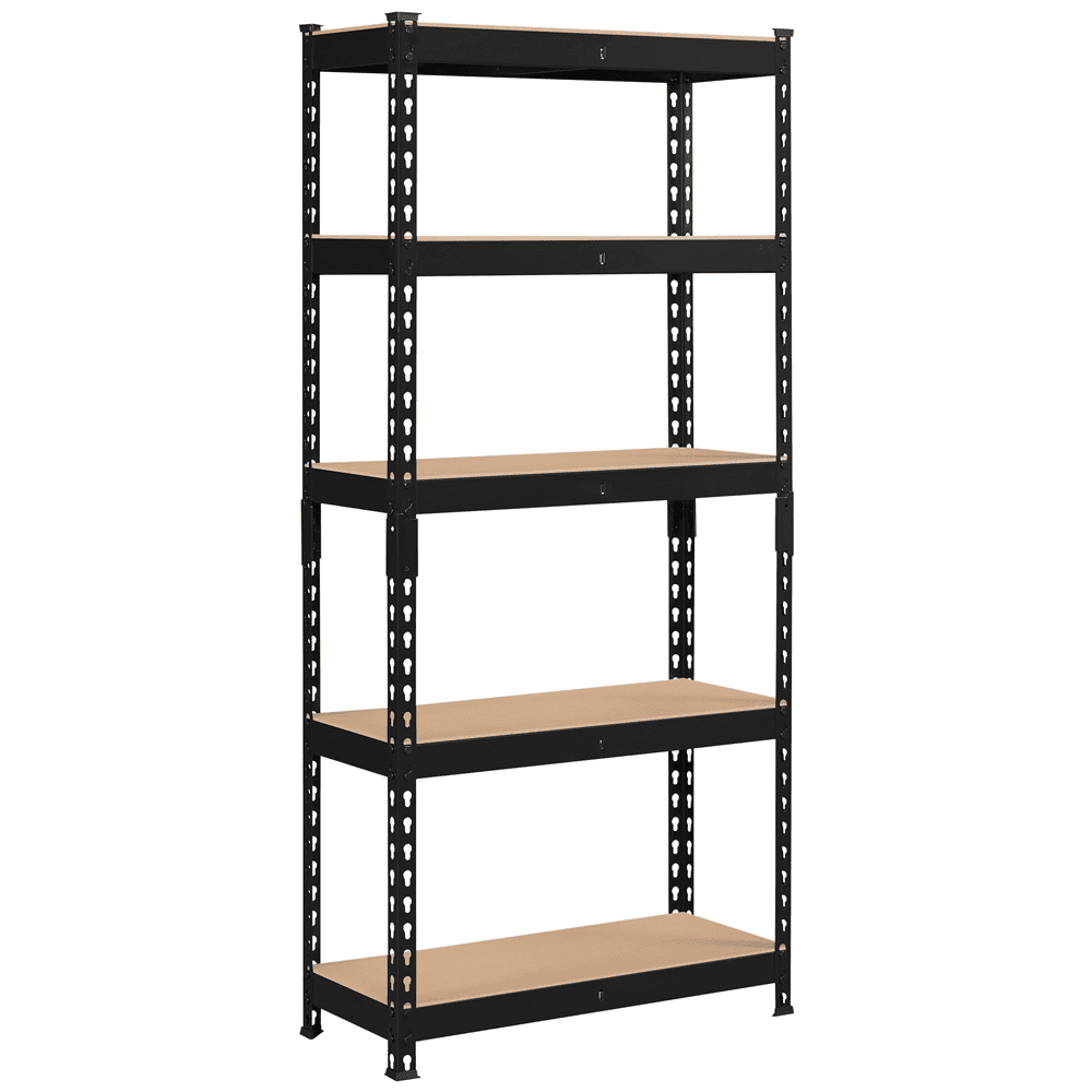 Topeakmart 5 Tiers Boltless Metal Storage Shelf with MDF Wood Boards for Warehouse Store Home