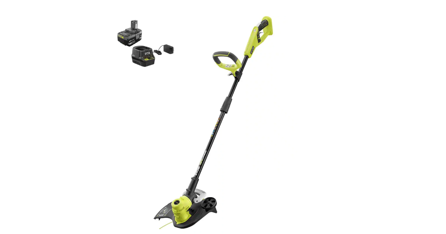 RYOBI P2080 ONE+ 18V 13 in. Cordless Battery String Trimmer/Edger with 4.0 Ah Battery and Charger