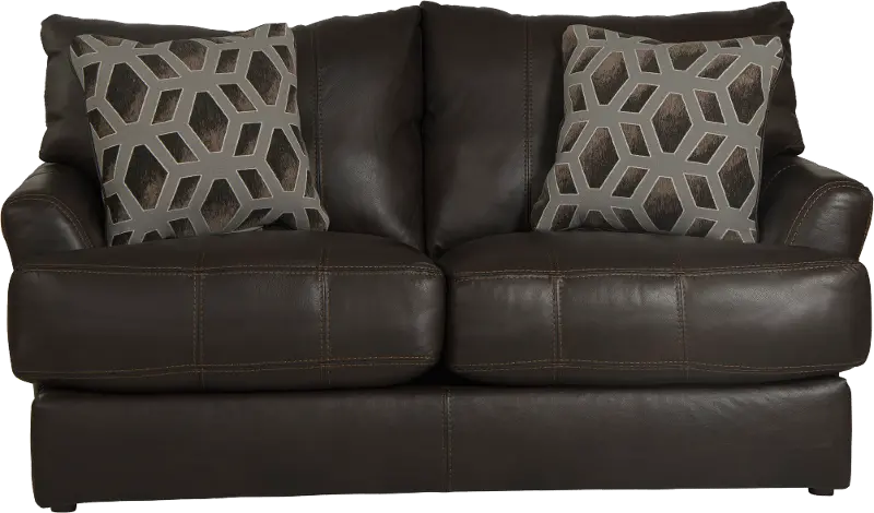 Prato Brown Leather Loveseat