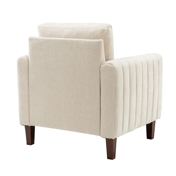 Ganymedes Upholstered Accent Club Chair with Wood Legs by HULALA HOME