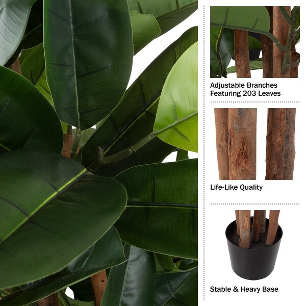 Pure Garden 70Inch Artificial Rubber Plant