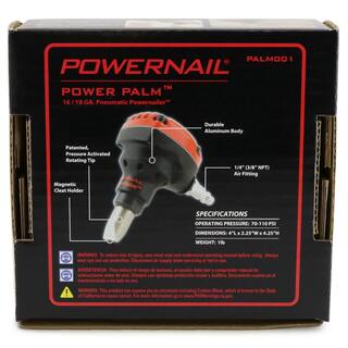 POWERNAIL PowerPalm Pneumatic Hardwood Flooring Cleat Nailer PowerPalm