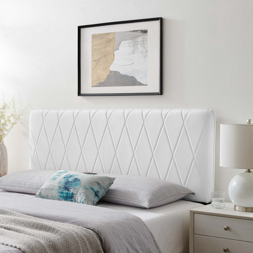 Leila Performance Velvet King/California King Headboard   Transitional   Headboards   by Modway  Houzz