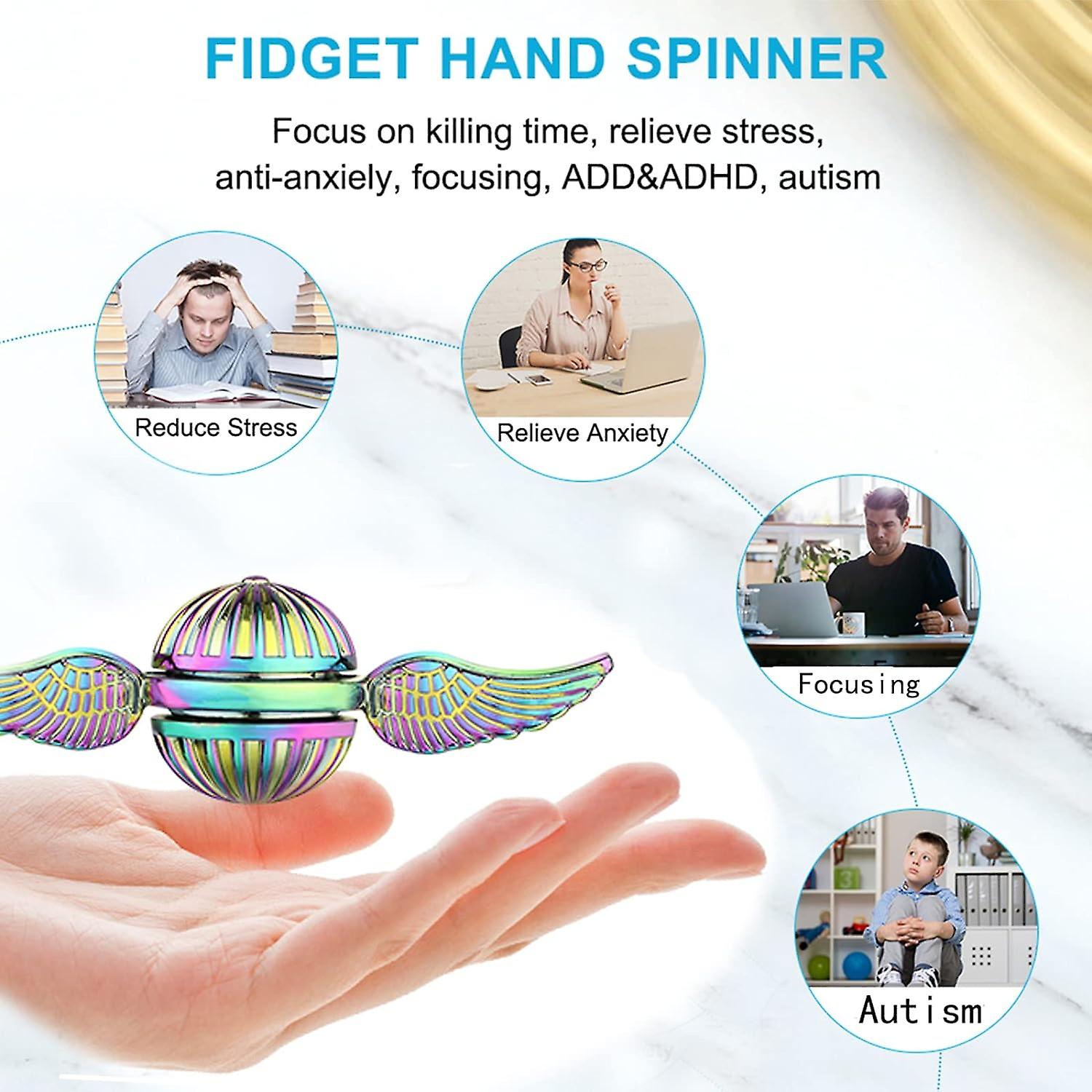 Snitch Fidget Spinner Metal Toy For Kids and Adults - Cool Magic Wizardly World Orb Finger Hand Spinner Toys Fidgets - Best Gift For Sensory Anti Anxiet