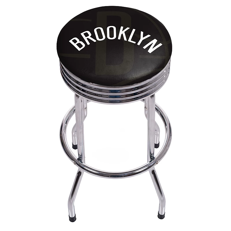 Brooklyn Nets Padded Ribbed Bar Stool