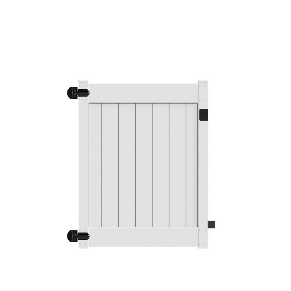 Veranda Linden 4 ft. x 5 ft. White Vinyl Un-Assembled Fence Gate 73050007