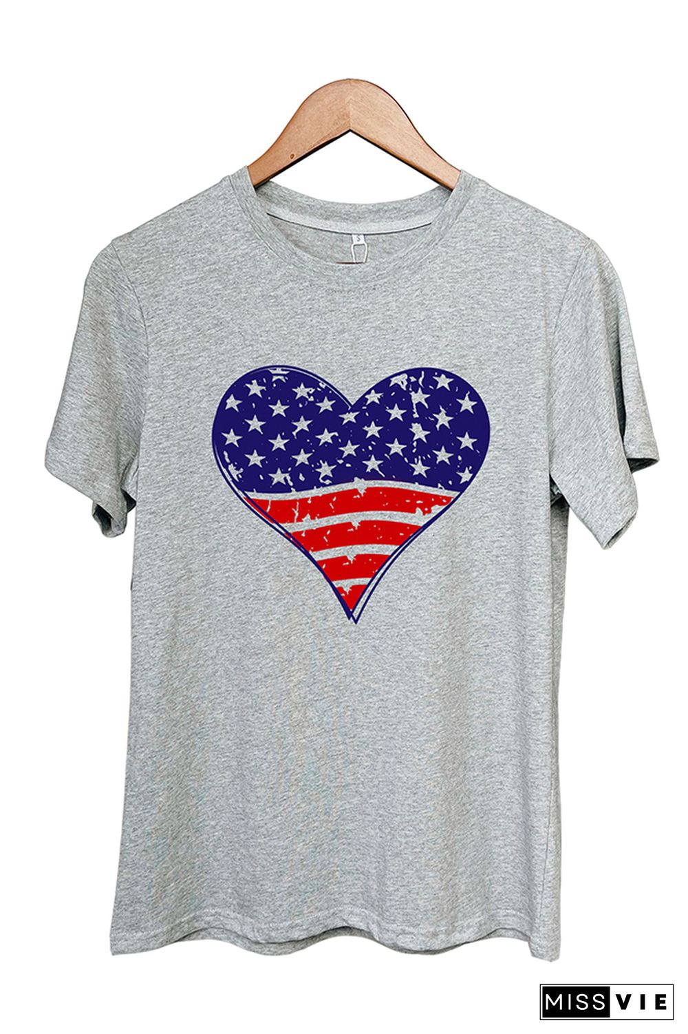 Patriotic Grunge Heart Graphic T-Shirt Wholesale