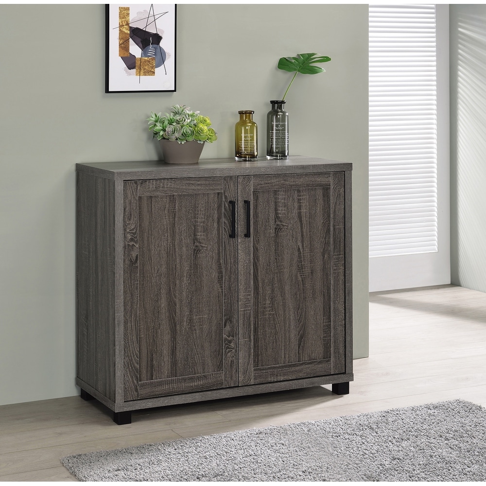 Coaster Furniture Filch Weathered Grey Wooden 2 door Accent Cabinet