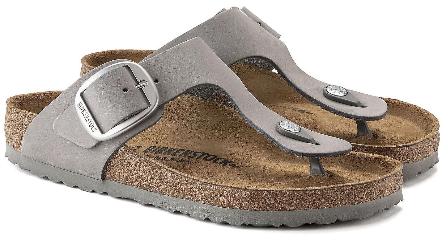 Birkenstock Gizeh Big Buckle Dove Gray Womens Regular Fit Leather Sandals