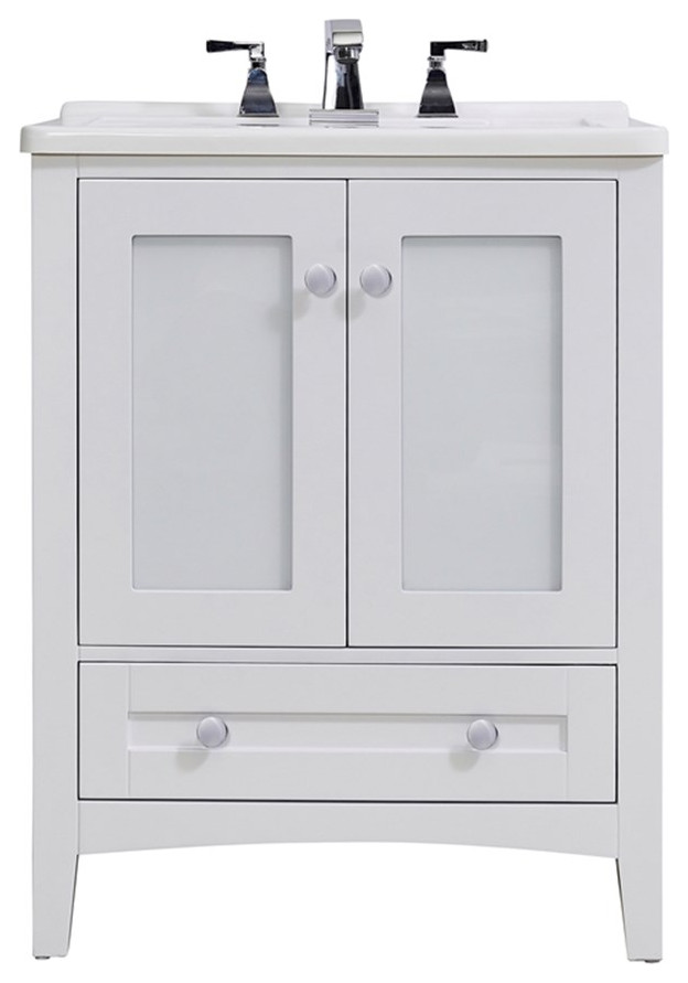 Stufurhome Carter 27 in. x 34 in. White Engineered Wood Laundry Sink   Modern   Utility Sinks   by clickhere2shop  Houzz