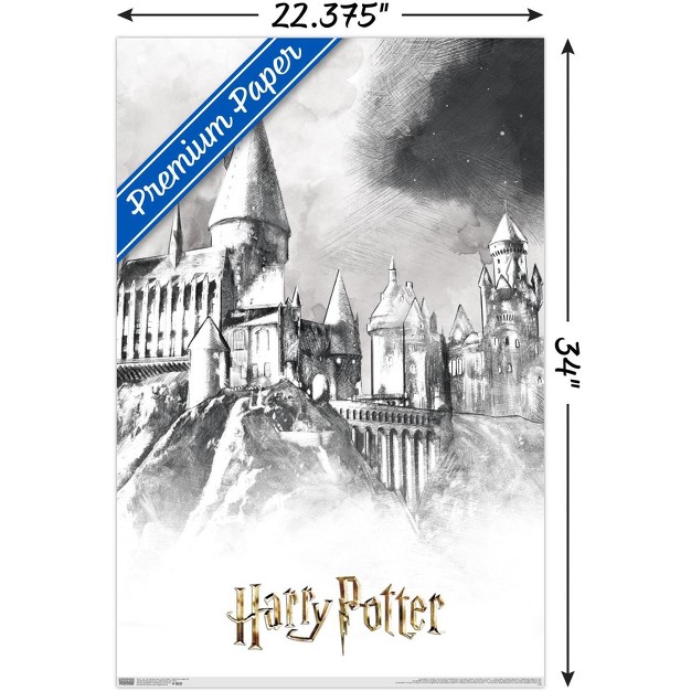 Trends International The Wizarding World Harry Potter Illustrated Hogwarts Unframed Wall Poster Prints