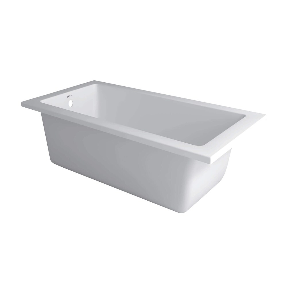 Fine Fixtures Small 54 x 30 x 19 inch Drop in White Bathtub