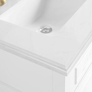 Home Decorators Collection Melpark 60 in. W x 22 in. D x 34.5 in. H Bath Vanity in White with White Cultured Marble Top Melpark 60W