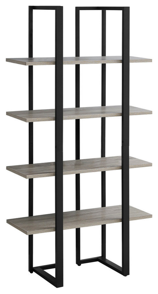 60 quotBookcase With Metal Base   Industrial   Bookcases   by Monarch Specialties  Houzz