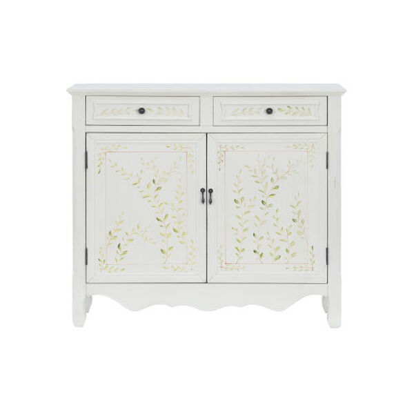 White Hand Painted Two-Door Console