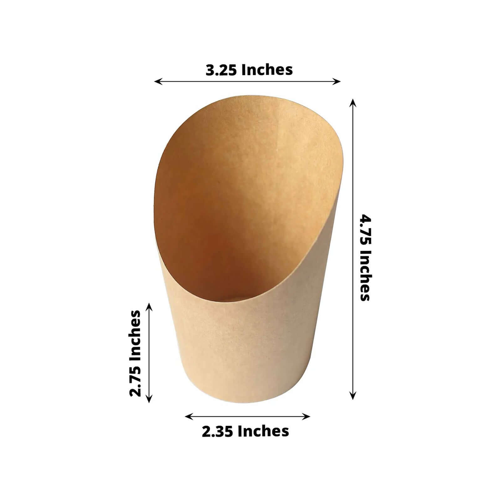 50 Pack Natural Brown Paper Popcorn Box Snack Cups, Disposable Appetizer Cone Cups 14oz