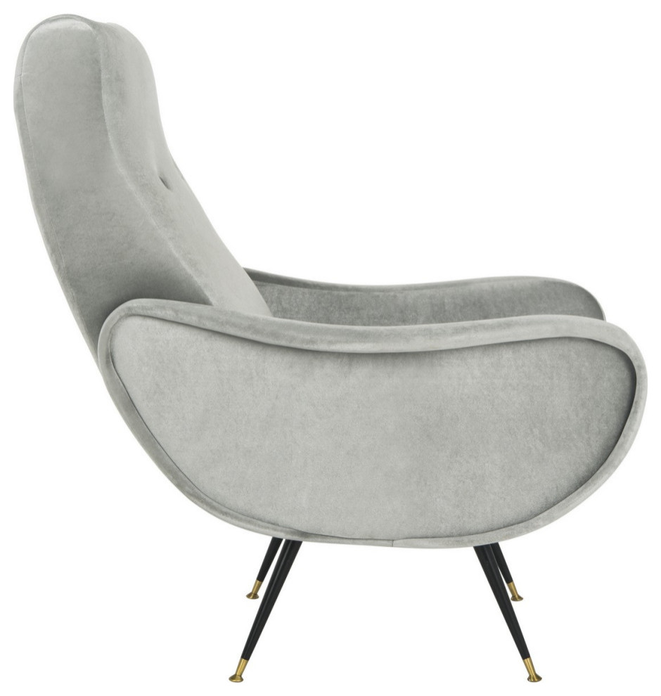 Olivia Velvet Retro Mid Century Accent Chair Light Gray   Midcentury   Armchairs And Accent Chairs   by V.S.D Furniture  Houzz